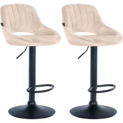 Lot de 2 tabourets de bar Milet velours B