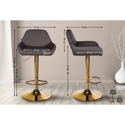 Tabouret de bar Braga Gold simili cuir