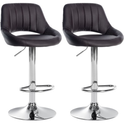 Lot de 2 tabourets de bar Milet simili cuir C