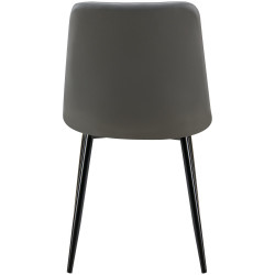 Chaise de salle à manger Antibes en similicuir gris foncé