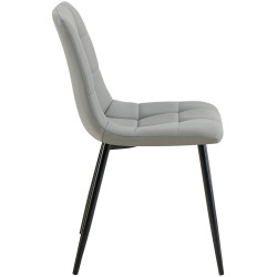 Chaise de salle à manger Antibes en similicuir gris clair