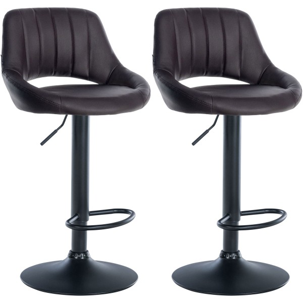 Lot de 2 tabourets de bar Milet simili cuir B