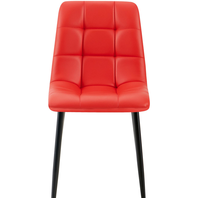 Chaise de salle à manger Antibes en similicuir rouge