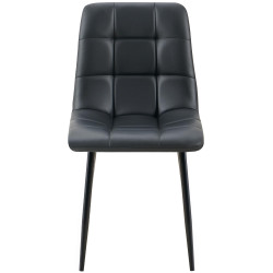 Chaise de salle à manger Antibes en similicuir noir