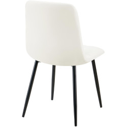 Chaise de salle à manger Antibes en similicuir blanc