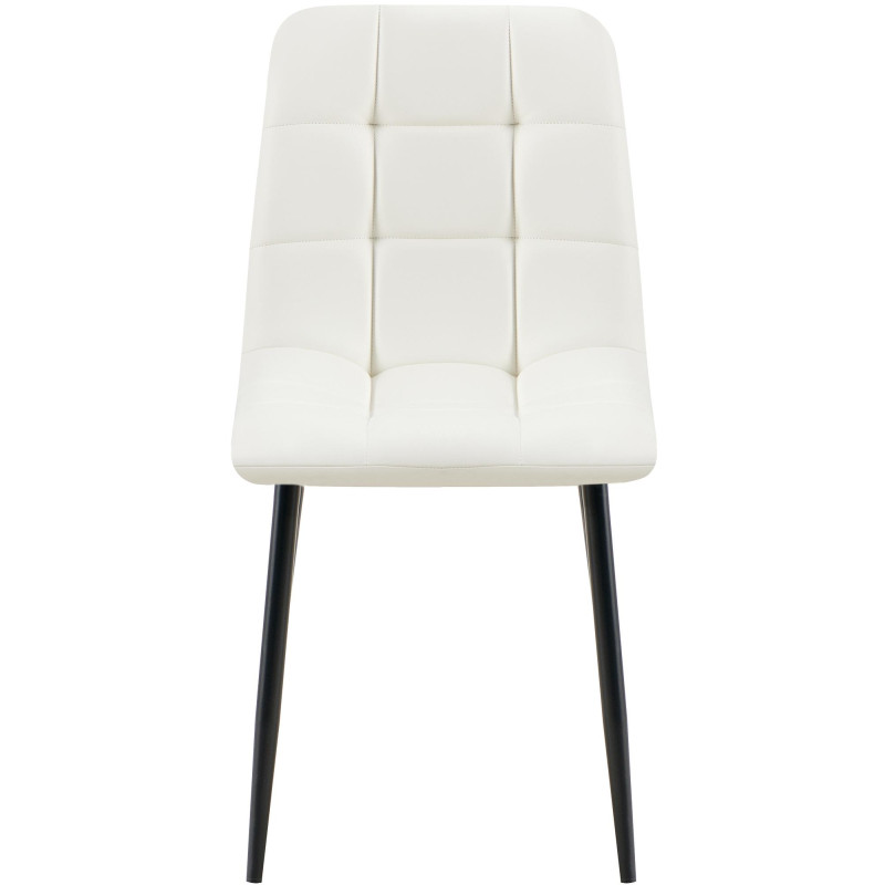 Chaise de salle à manger Antibes en similicuir blanc