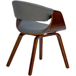 Ensemble de 2 chaises de salle à manger Foley, tissu noyer/gris