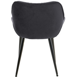 Ensemble de 2 chaises Tanna en velours noir