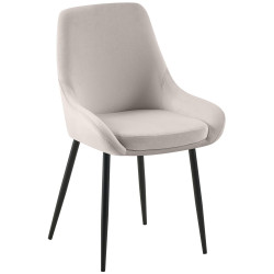 Chaise de salle à manger Elmira en velours noir et gris