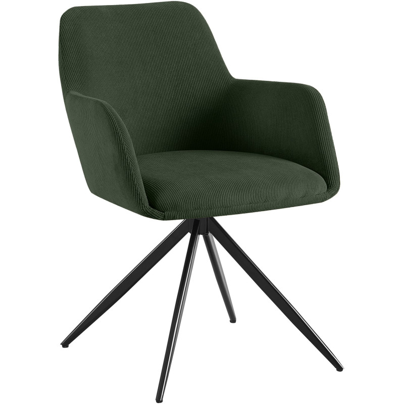 Chaise de salle à manger Olema Cord vert