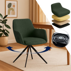 Chaise de salle à manger Olema Cord vert