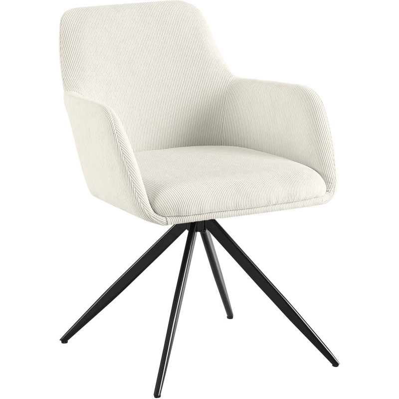 Chaise de salle à manger Olema Cord crème