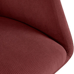 Chaise de salle à manger Olema Cord bordeaux