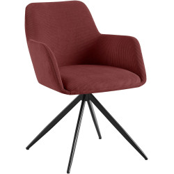 Chaise de salle à manger Olema Cord bordeaux