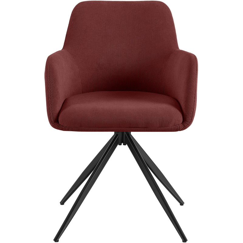 Chaise de salle à manger Olema Cord bordeaux