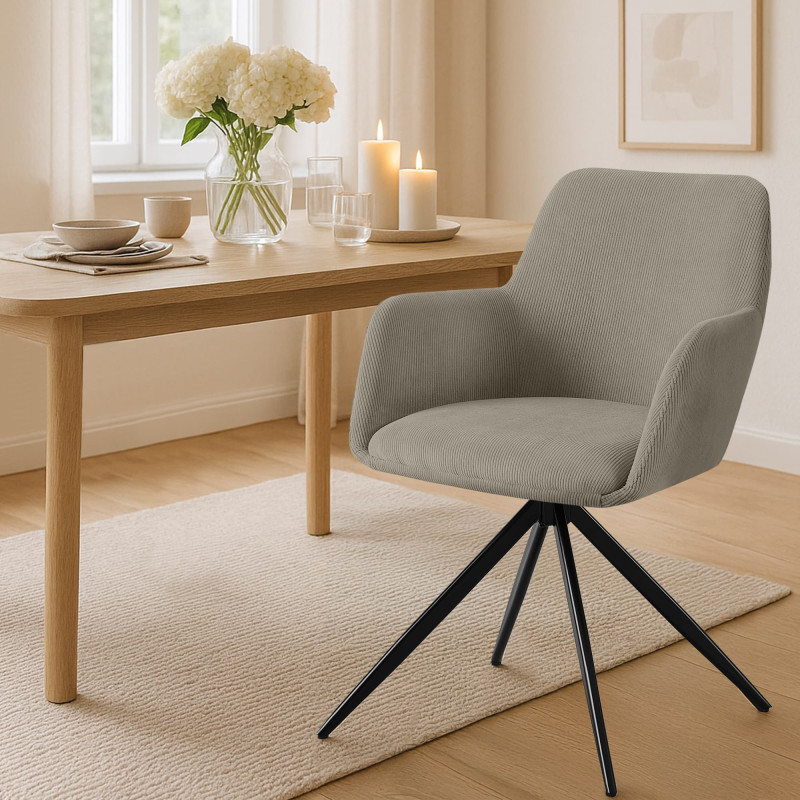 Chaise de salle à manger Olema Cord taupe