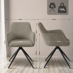 Chaise de salle à manger Olema Cord taupe