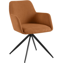 Chaise de salle à manger Olema Cord orange