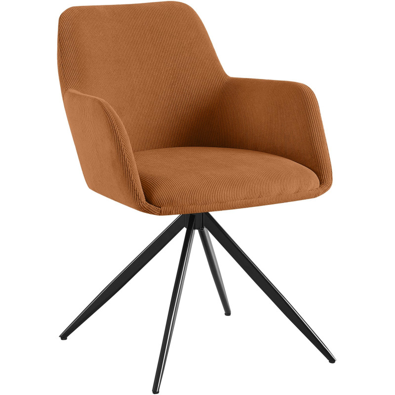Chaise de salle à manger Olema Cord orange