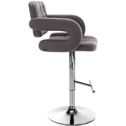 Sgabello Dublin in similpelle marrone,cromo