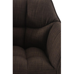 Tabouret de bar Damaso B en tissu avec structure à 4 pieds marron