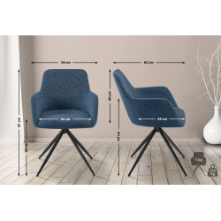 Chaise de salle à manger Olema, tissu bleu