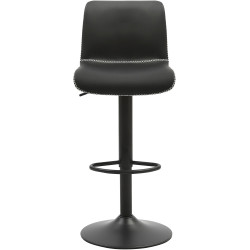Tabouret de bar Henchy, simili cuir noir