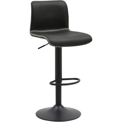 Tabouret de bar Henchy, simili cuir noir