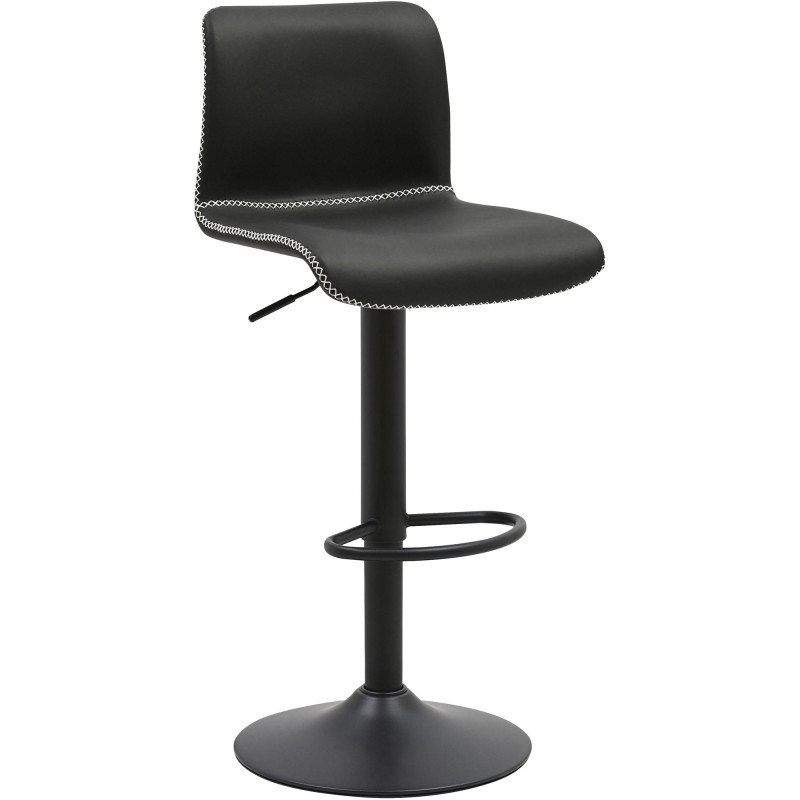 Tabouret de bar Henchy, simili cuir noir