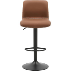 Tabouret de bar Henchy, simili cuir marron