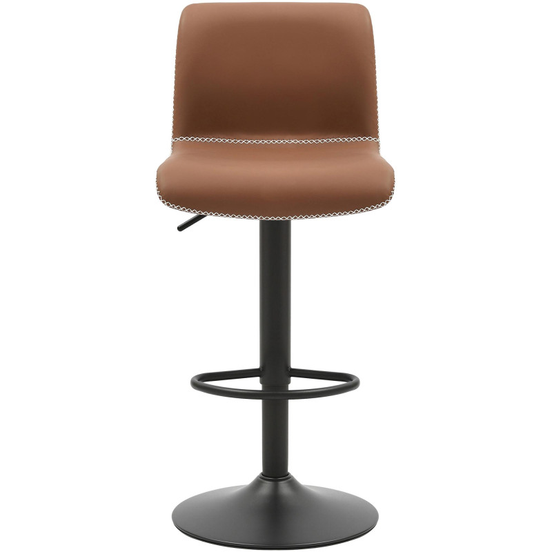 Tabouret de bar Henchy, simili cuir marron