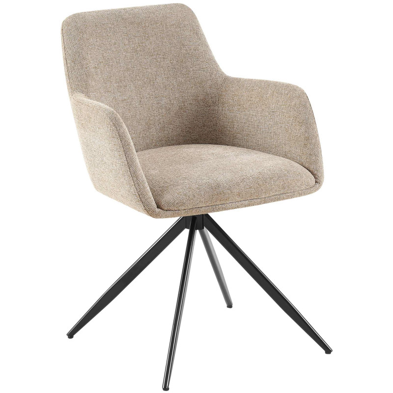 Chaise de salle à manger Olema, tissu taupe