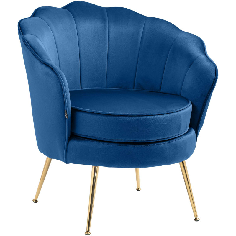 Fauteuil Rosita, velours bleu