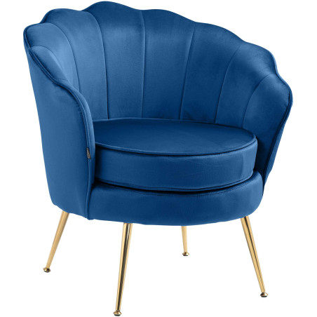 Fauteuil Rosita, velours bleu