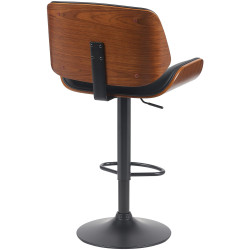 Tabouret de bar Beverley B similicuir noyer/noir