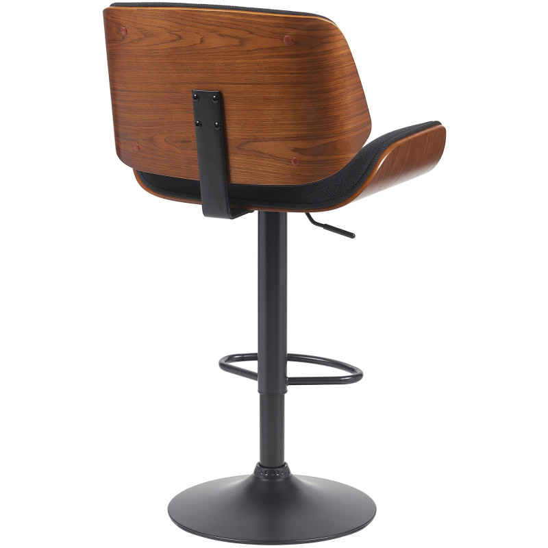 Tabouret de bar Beverley B tissu noyer/noir