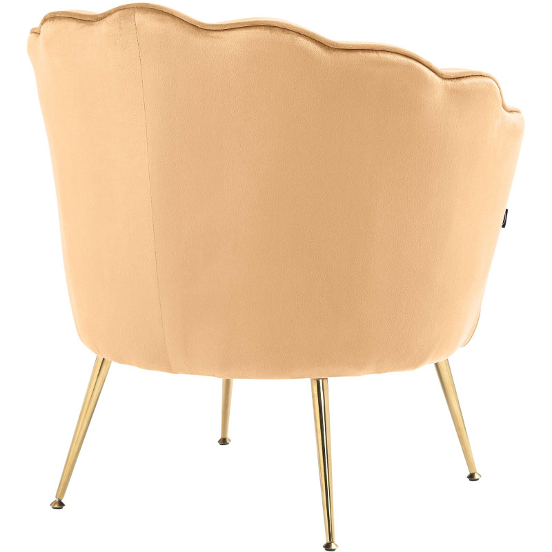 Fauteuil Rosita, velours, jaune