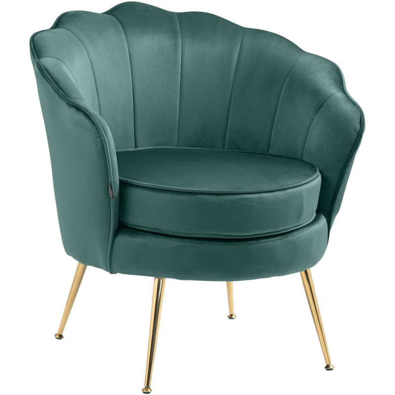 Fauteuil Rosita, velours, vert
