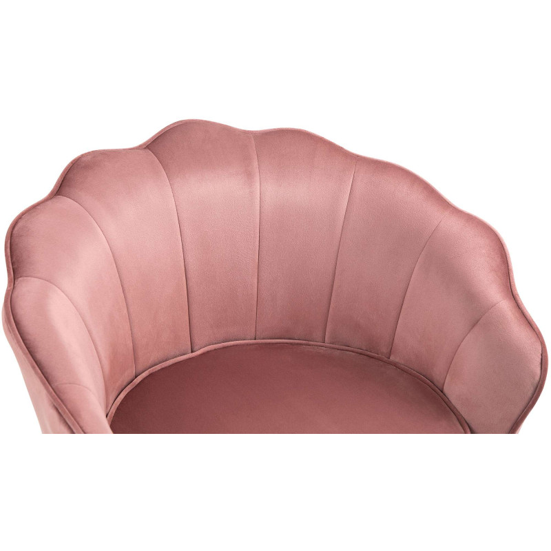 Fauteuil Rosita, velours, rose