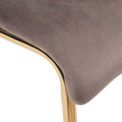Tabouret de bar Hoover en velours à 4 pieds, doré et marron