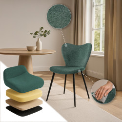 Chaise de salle à manger Maika, tissu vert