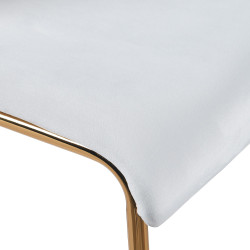 Tabouret de bar 4 pieds en velours Hoover, couleur crème dorée
