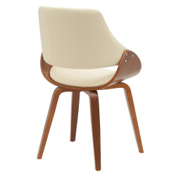 Chaise de salle à manger Vangale, similicuir, noyer/crème