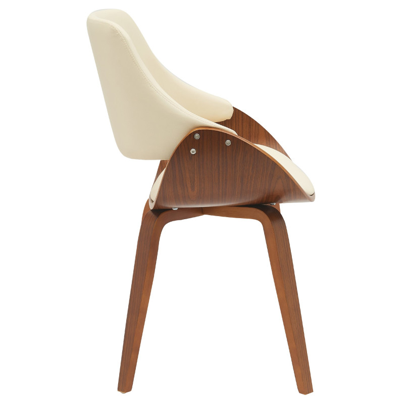 Chaise de salle à manger Vangale, similicuir, noyer/crème