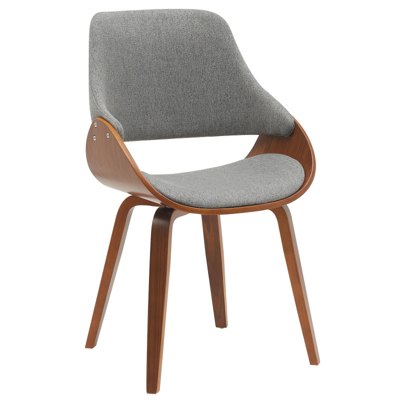 Chaise de salle à manger Vangale en tissu noyer/gris foncé