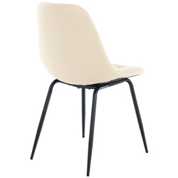 Ensemble de 2 chaises, Tom en similicuir, couleur crème