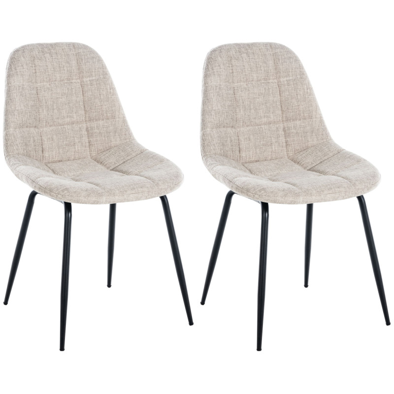 Ensemble de 2 fauteuils Tom, tissu crème