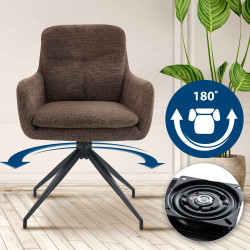 Lot de 2 chaises de salle à manger Pickett en tissu marron