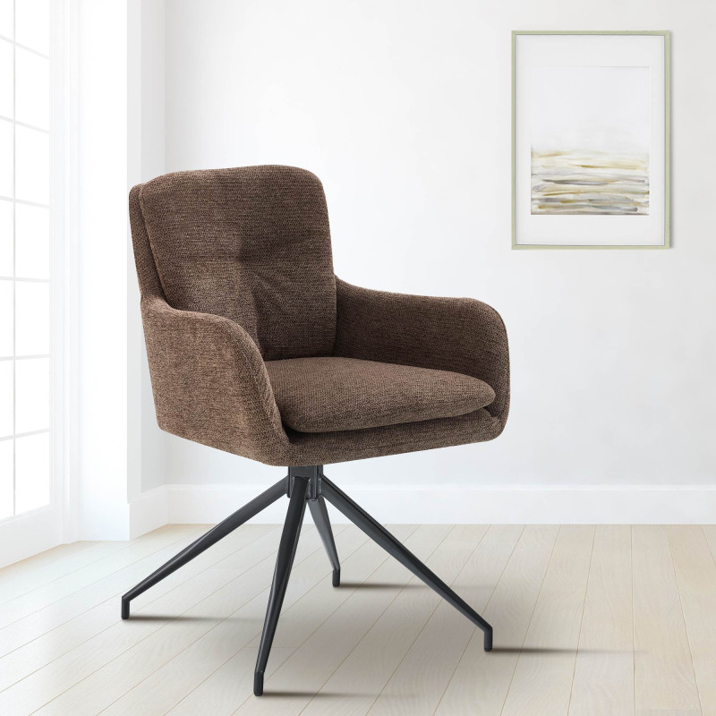 Lot de 2 chaises de salle à manger Pickett en tissu marron
