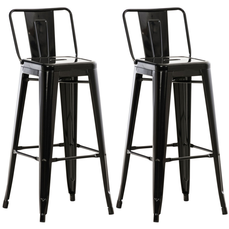 Ensemble de 2 tabourets de bar Mason noir